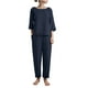 thumbnail image 2 of Puntoco moda mujer cuello redondo blusa de manga larga + pantalones sueltos de lino de algodón conjuntos de pantalones liquidación Puntoco Puntoco-4596, 2 of 7