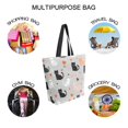 thumbnail image 7 of FORMRS Womens Canvas Tote Bag with Zipper Inner Pocket Shoulder Handbag, Gray Cartoon Pattern, 7 of 7