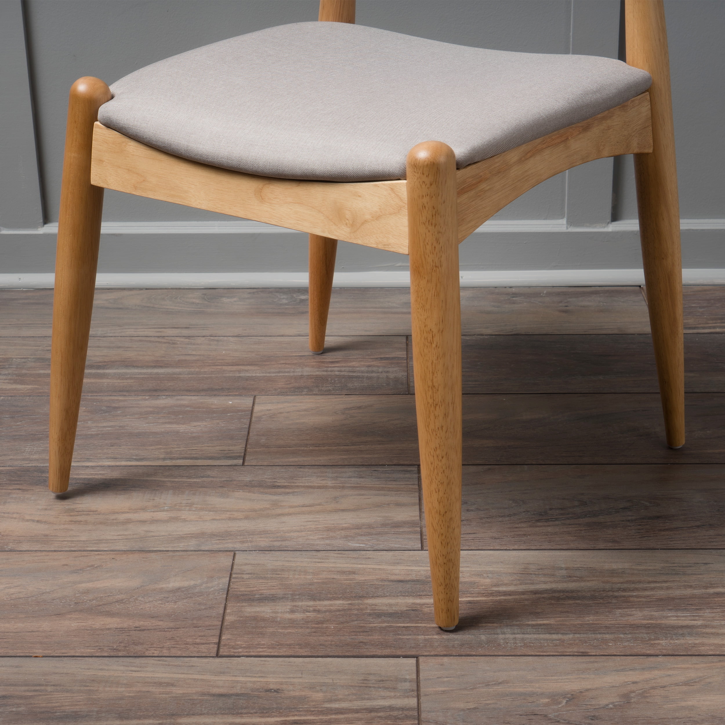 GDF Studio Francaise Upholstered Kitchen Dining Chairs Natural Oak Wood Frame Set of 2 Walmart