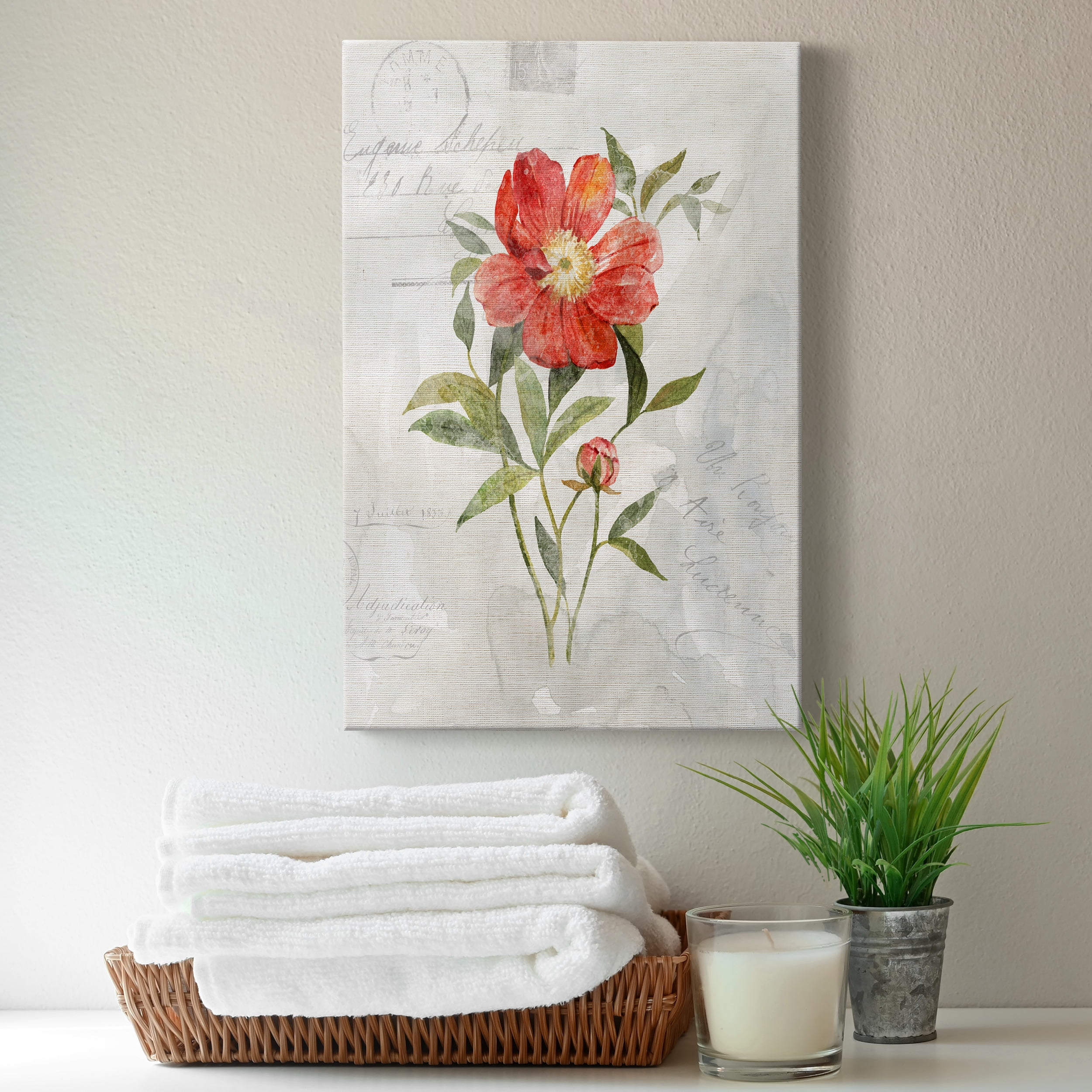 Linen Peony Premium Gallery Wrapped Canvas - Ready to Hang - 12 x 18