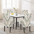 thumbnail image 2 of Juego de fundas para sillas de comedor SearchI beige con rayas verdes, set de 6, 2 of 7