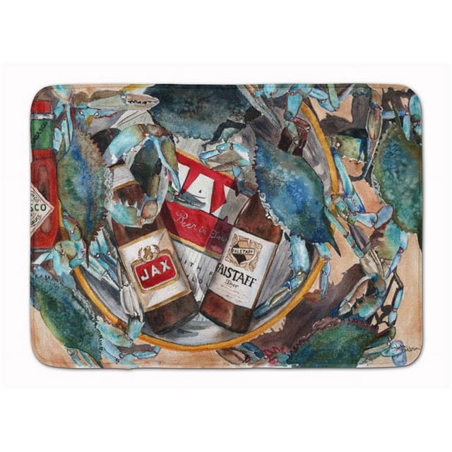 Carolines Treasures 8919RUG New Orleans Beers & Crabs Machine Washable Memory Foam Mat