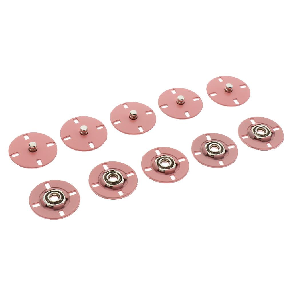 5 Sets Metal Round Sew on Press Stud Snap Fasteners Buttons for Sewing
