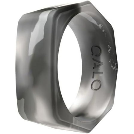 QALO Women's Rubber Silicone Ring, Ridgeline Strata, Silicone Rubber Wedding Band, Breathable, Durable Wedding Ring for Women, 6mm Wide 1.85mm Thick, Multi Sizes