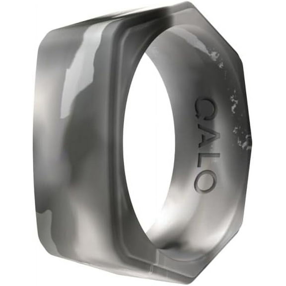 QALO Women's Rubber Silicone Ring, Ridgeline Strata, Silicone Rubber Wedding Band, Breathable, Durable Wedding Ring for Women, 6mm Wide 1.85mm Thick, Multi Sizes