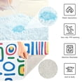 thumbnail image 3 of Yayeee Bath Rugs for Bathroom Floor Set of 2 Non Slip Fluffy Soft Absorbent Mat, Blue Retro Pattern, 3 of 7