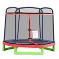 thumbnail image 2 of Outsunny 7FT Heavy-Duty Trampoline for Kids Outdoor Toys, Small Backyard 7' Trampoline with Net, Exercise Toy for Kids 3-12, Red, 2 of 9