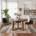 thumbnail image 2 of Dining Chairs Set of 2, Black Faux Leather, Silver Steel Legs, 2 of 6
