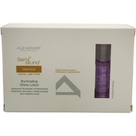 Illuminating Pure Diamond - Semi Di Lino Diamond Illuminating Shine Lotion kit by ALFAPARF for Unisex, 12 x 0.43 oz