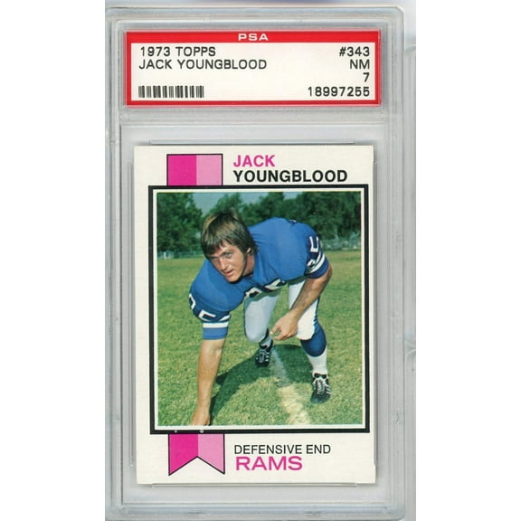 Graded 1973 Topps Jack Youngblood #343 Rookie RC Football Card PSA 7 NM