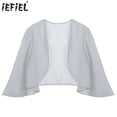 thumbnail image 2 of Chales tipo pareo para mujer, cárdigan de gasa de manga 3/4, chaqueta Bolero, vestido de novia para fiesta de boda, chaqueta abierta de manga corta, Tops, 2 of 5