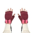 thumbnail image 2 of Winter Convertible Flip USB Heated Gloves Fingerless USB Hand Warmer Electric Hand Warming Gloves with Button Heated Mittens, 2 of 6