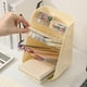 thumbnail image 4 of Slanted Cosmetic Organizer Multi-Tier Compartments Plastic Makeup Storage Box Desktop Holder - Beige, 4 of 5