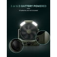thumbnail image 3 of Ventilador de camping con pilas D, 8,5 pulgadas, ventilador de escritorio USB silencioso con linterna LED de 4 niveles, luz SOS, ventiladores de mesa portátiles para exteriores con temporizador, rotac, 3 of 5