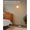 thumbnail image 3 of Lámpara de pie LED ONEWISH, 165 cm, cristal opalino blanco, 120 V, 3 of 6