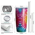 thumbnail image 6 of 20oz Tumbler with Lid and Straw Stainless Colorful Rainbow Steel Vacuum Insulated Water Coffee Tumbler Cup, Double Wall Vacuum Insulated Travel Mug Reusable Tumblers for Ice Drinks, Hot Beverage, 6 of 7