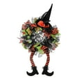 thumbnail image 2 of Corona de cinta de Halloween Corona de Halloween para puerta de entrada 75 cm x 40 cm Corona artificial decorativa Percha de guirnalda para decoración Macarena corona de halloween, 2 of 8