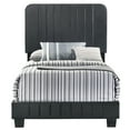thumbnail image 2 of Lodi Black Velvet Upholstered Channel Tufted Twin Panel Bed, 2 of 5