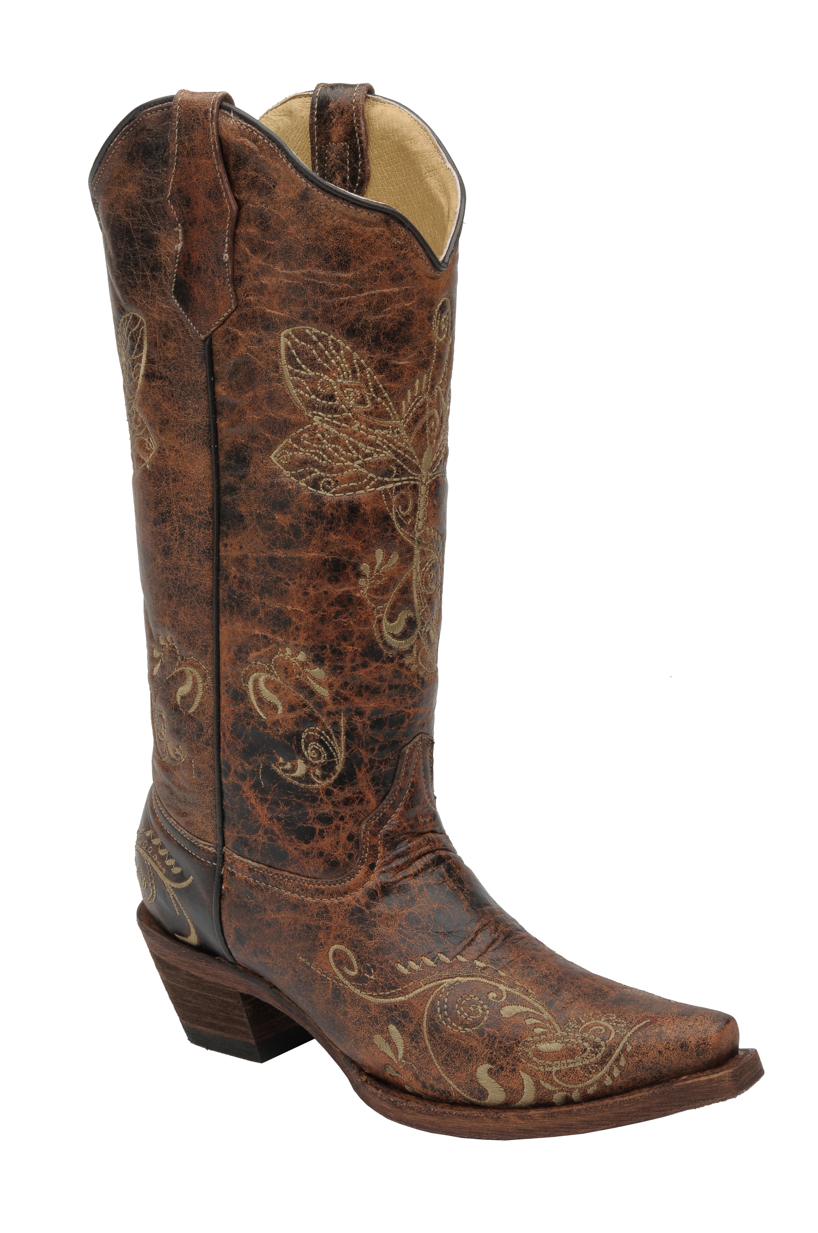 circle g women's dragonfly embroidered western boots