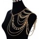 thumbnail image 1 of Cadena de cuerpo de oro Borlas en capas Cadena de hombro Bikini Playa Aniversario Festival Regalo para mujeres Vestido de uniforme Bikini Accesorios de hombro, Oro Feliz Sencillez, 1 of 5