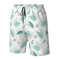 thumbnail image 5 of Naloa Leaf Print Green Men's Beach Shorts, Surfing shorts, Swim trunks, Quick Dry Swim Trunks for Surfing Beach Fun - Large, 5 of 9
