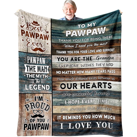 Pawpaw Gifts Blanket 60" x 50", Gifts for Pawpaw, Best Pawpaw Gifts, Paw Paw Gifts for Grandpa, Pawpaw Gifts from Grandkids/Grandchildren/Granddaughter