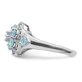 thumbnail image 4 of Sterling Silver Rhodium Diamond & Swiss Blue Topaz Ring, 4 of 6