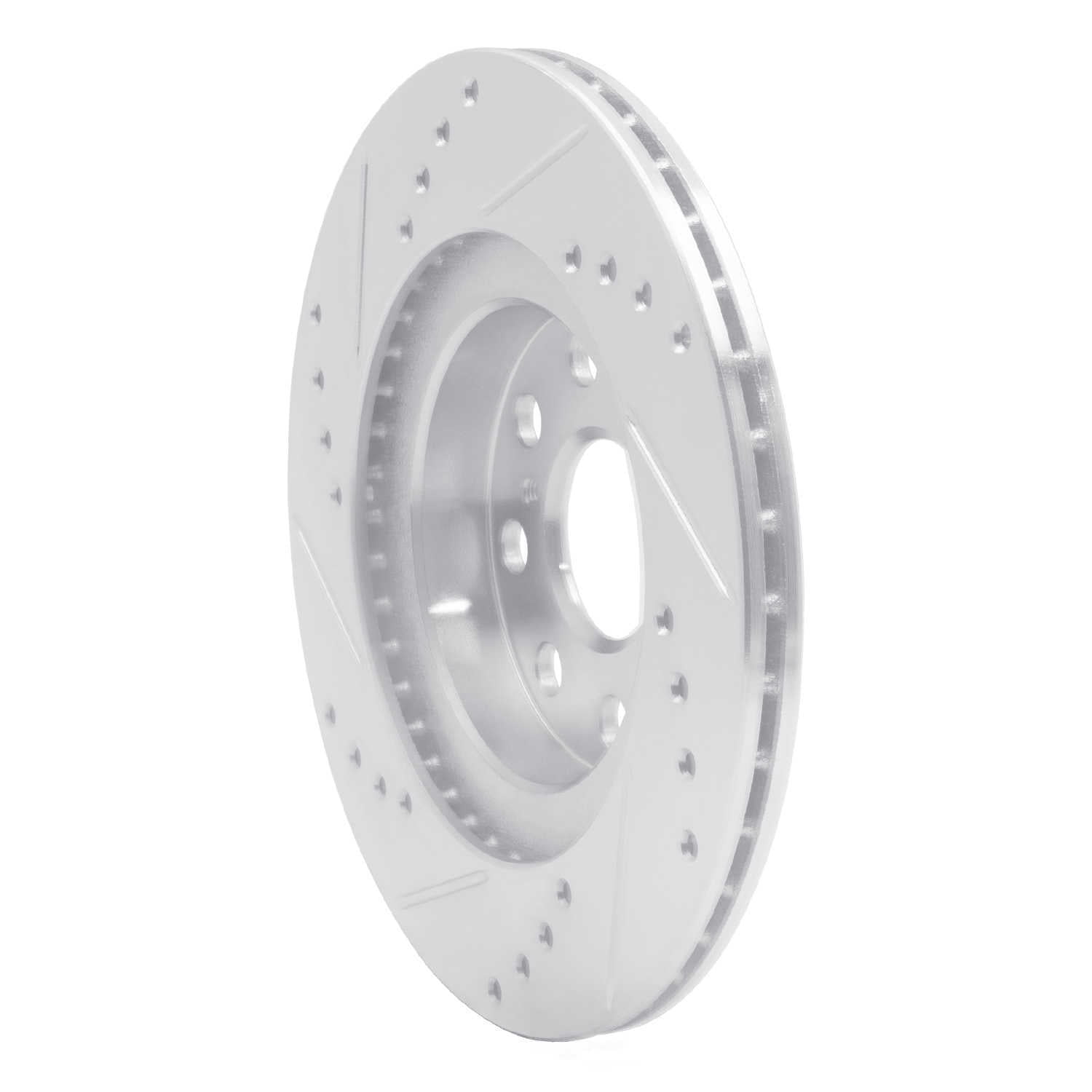 Dynamic Friction Company 631-76073R DFC Brake Rotor - Drilled And Slotted - Silver