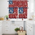 thumbnail image 2 of Patriotic Theme Flowers Curtain Tier and Valance Set 3 Piece, Independence Day Flag 3-inch Rod Pocket Window Tier Curtains Valance for Kitchen Living Room, 2 of 9
