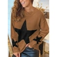 thumbnail image 2 of Razzlebelle Star Sweaters for Women Fall 2025 Trendy Cute Pullover Cozy Baggy Sweater, 2 of 4