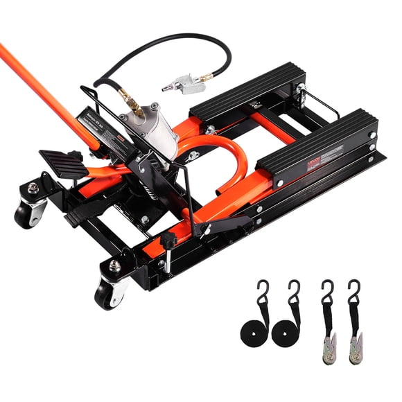 VEVOR 1500lbs Hydraulic & Pneumatic Motorcycle Jack Lift Hoist Stand Bike 2-Caster