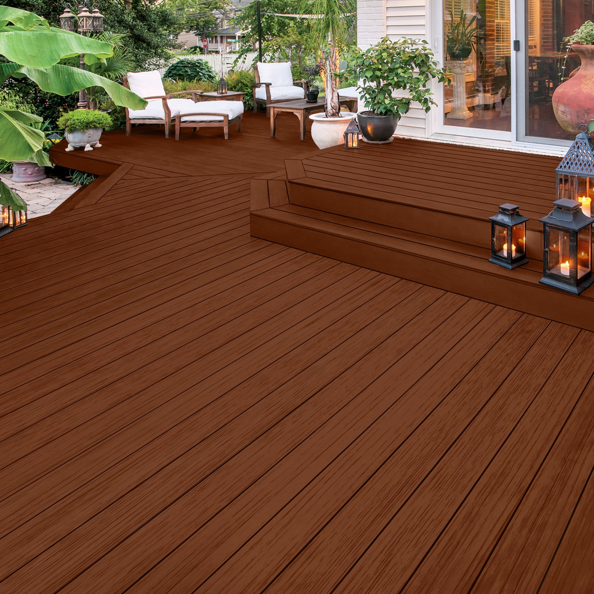 Olympic Maximum 1 Gallon ST-2022 Russet Semi-Transparent Exterior Stain and Sealer in One Low VOC