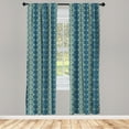 thumbnail image 4 of Ambesonne Geometric Window Curtains, Sketch Squares Retro Art, Each 28" W x 63" L, Dark Sky Blue Slate Blue, 4 of 4