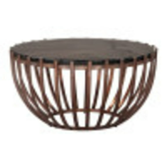 Kafig Coffee Table Bronze Coffee Table, Modern Style, Recycled Sand Cast Glass round shape tabletop, Iron, Indoor Living