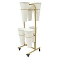 thumbnail image 6 of Metal+PP Flower Display Stand W/6PCS Buckets, 2-Layer Steel Plant Stand W/ 4 Wheels,Plant Stand Moving Flower Rack for Indoor, Outdoor Patio Garden, Living Room, Florist, 6 of 25