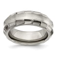 thumbnail image 7 of Edward Mirell Titanium Faceted Edges Brushed & Polished 8mm Ring, 7 of 7
