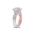 thumbnail image 4 of 14kt Two-tone Gold Princess Diamond Bridal Wedding Ring Band Set 1-1/2 Cttw, 4 of 4