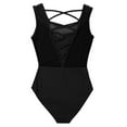 thumbnail image 6 of iEFiEL Women Sleeveless Mesh Splice Ballet Dance Leotard Yoga Gymnastics Bodysuit, 6 of 6