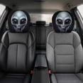 thumbnail image 6 of 2 PCS Car Headrest Cover, Funny Scary Monster Face Black Head Rest Cover, Soft Polyester Fabric Stretchy Washable Headrest Protector Universal Fit to All Car Suvs Truck Van, 6 of 7