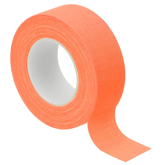 Uxcell 1 inch x 33 feet Neon Gaffer Cloth Tape, 1 Roll Fluorescent Adhesive Tape Black Light Glow Tape, Orange