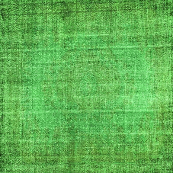Ahgly Company Indoor Square Abstract Green Contemporary Area Rugs, 5' Square