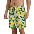 thumbnail image 2 of Kdxio Lemon1 Pattern Mens Casual Shorts - Drawstring Summer Beach Sports Shorts for Men, 2 of 9