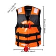 thumbnail image 3 of Adult Life Jacket Yellow 17X22X6 in Reflective Safety Vest with Adjustable Straps and Whistle for Boat Kayak Fishing Watersports, 3 of 8