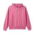 thumbnail image 4 of Atogsazn Womens Oversized Cropped Hoodies Casual Long Sleeve Hooded Sweatshirt Fall Winter Tops with Pocket Pink XL Fashion, 4 of 6