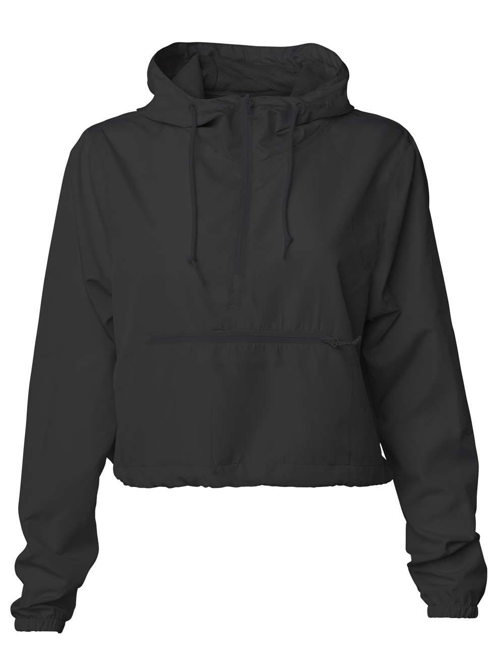 Independent Trading Co. Women's Lightweight QuarterZip Pullover Crop Windbreaker