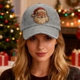 thumbnail image 2 of Yuanlong Unisex Christmas Baseball Cap Santa Printed All-Season Cap Vintage Washed Outdoor Sports Headwear, 2 of 5