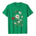 thumbnail image 4 of Womens Summer T-Shirts Daisy Printed Short Sleeve Tee Scooped Neck T Shirts Loose Fitted Tunic Blouses Pullover Sweater Blouses Baggy Boho Dressy Shirts Going Out Outfits, 4 of 4