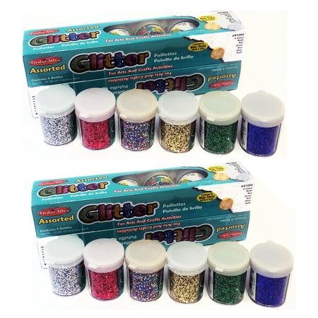 UPC: 0194629004225 | Charles Leonard Creative Arts Glitter Assorted Colors .75 oz. Shakers 12 Per Pack 2 Packs