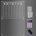 thumbnail image 2 of Acrylic Calendar for Fridge, Clear Dry Erase Board for Refrigerator, Set of 2 Family Monthly Weekly Reusable Monthly & Blank Planning Boards, Includes 4 Colors Markers 16x12" & Eraser, 2 of 7