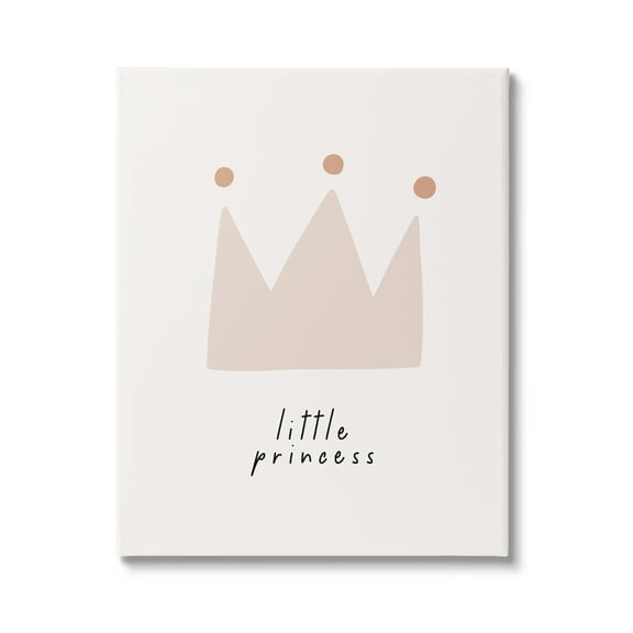 Stupell Industries Little Princess Crown Inspirational Painting Gallery Wrapped Canvas Print Wall Art, 16 x 20